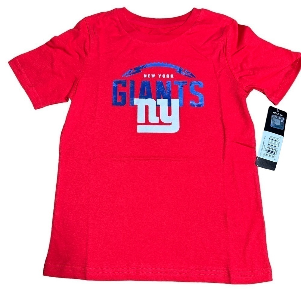 NFL New York Giants football red tee NWT Large 7 kids